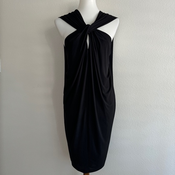 Vanessa Bruno Black Silk Draped Front Dress in Size 2 - Picture 1 of 6
